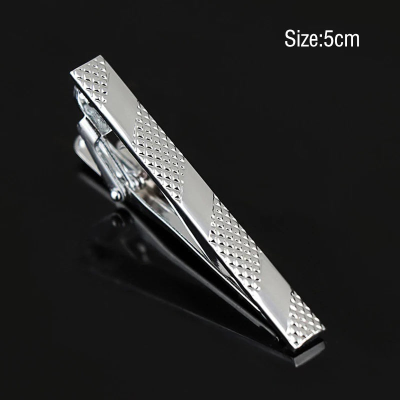 Tie Clips Men Simple Fashion Stripe Metal Tone Bar Clasp Practical Qme LDsz4