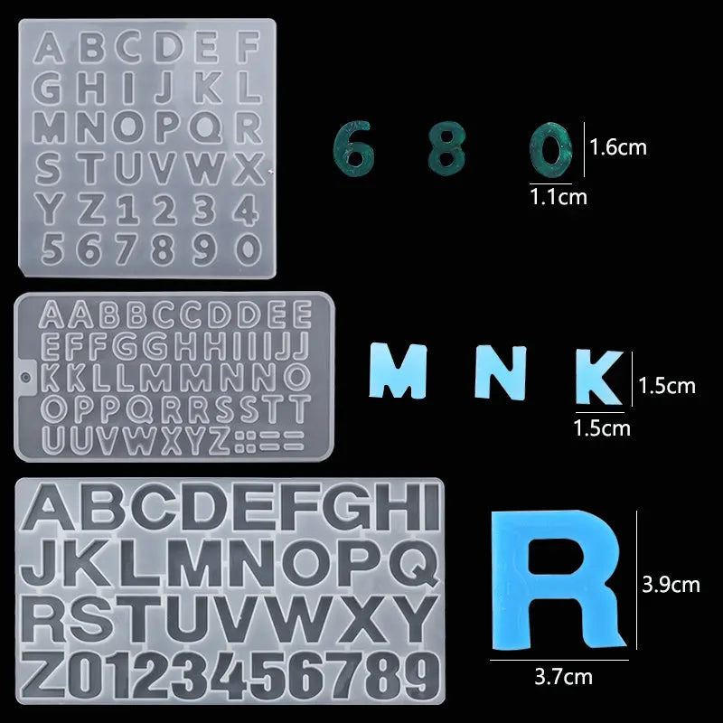 Alphabet Resin Molds Kit Backward Letter Number Silicone Casting Molds Resin Epoxy Molds For Keychain Making Pendant Jewelry DIY Qme