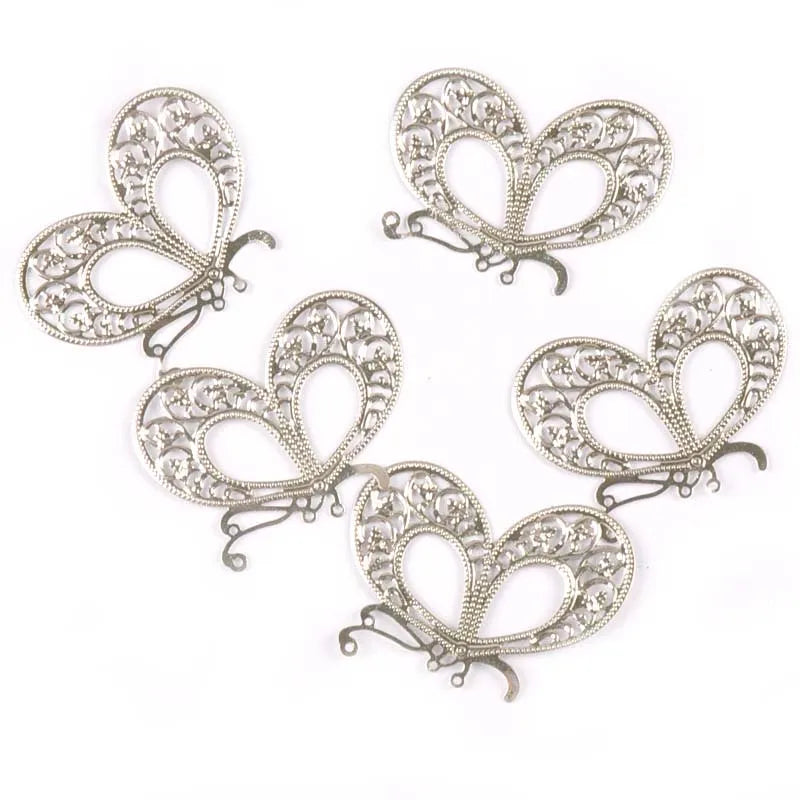 Metal Crafts Flower Filigree Wraps Butterfly Connectors For DIY Embellishments Scrapbook Craft Home Decor 20Pcs 43x21mm yk0764 Qme