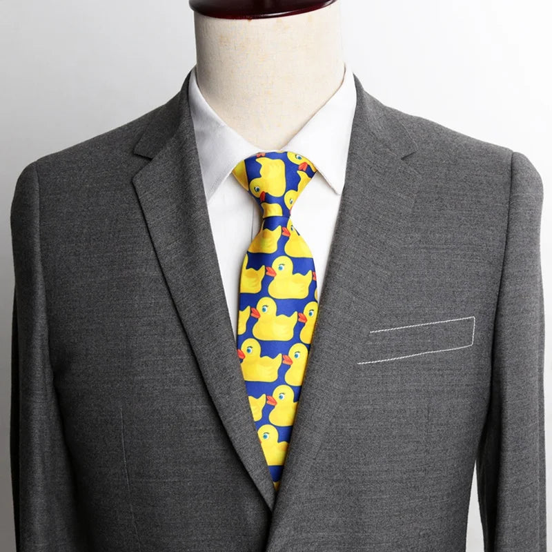 Mens Yellow Rubber Duck Tie Fashion Necktie TV Show How I Met Mother Qme