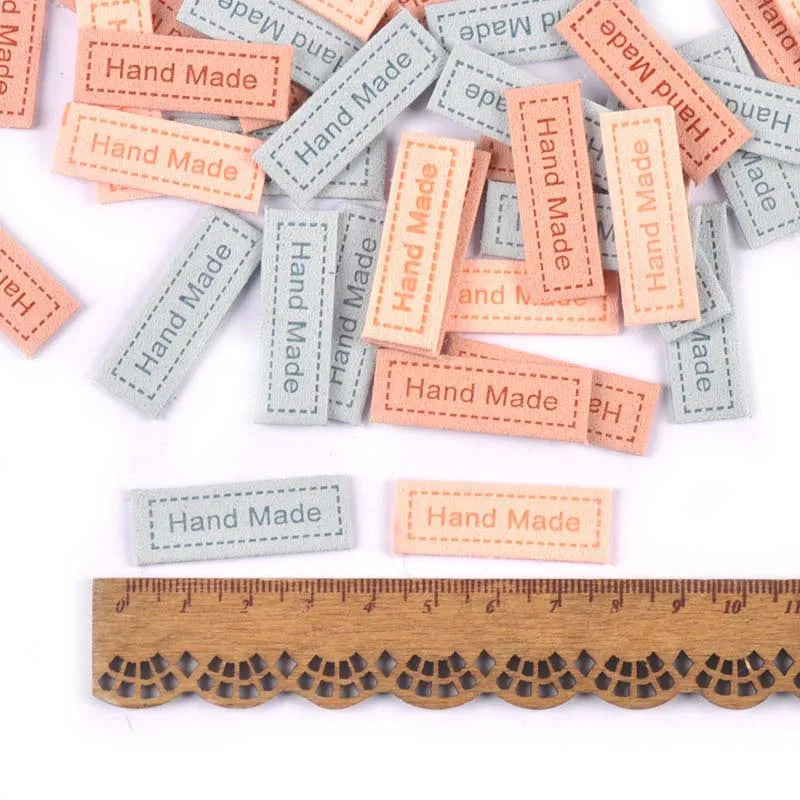 20pcs/lot Multicolor Embossed Clothing Labels For Sewing Accessories Bags Tags Care Garment DIY Handmade Supplies 12x35mm C3034 Qme