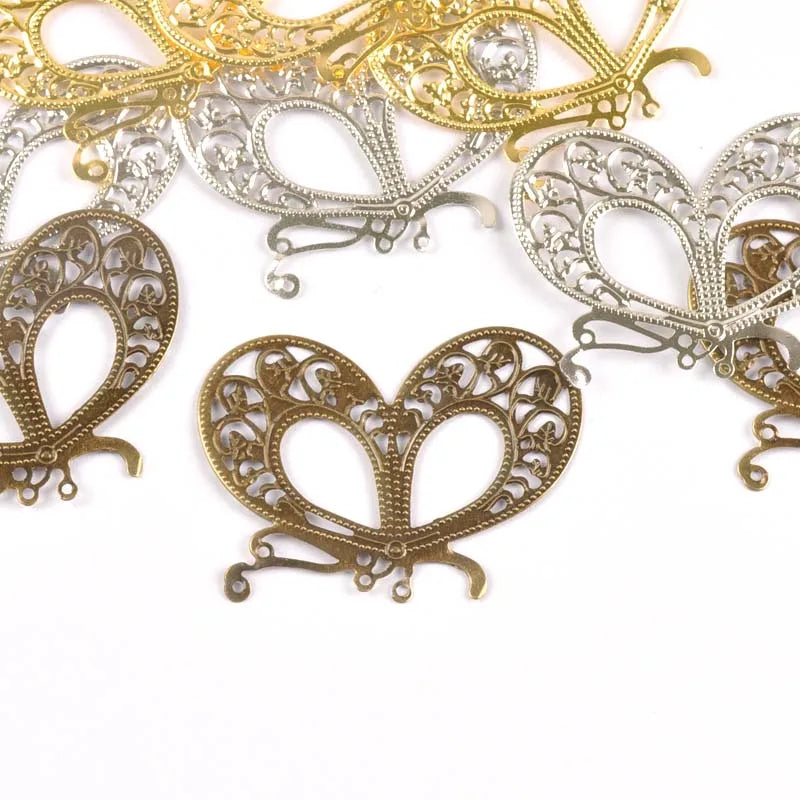 Metal Crafts Flower Filigree Wraps Butterfly Connectors For DIY Embellishments Scrapbook Craft Home Decor 20Pcs 43x21mm yk0764 Qme