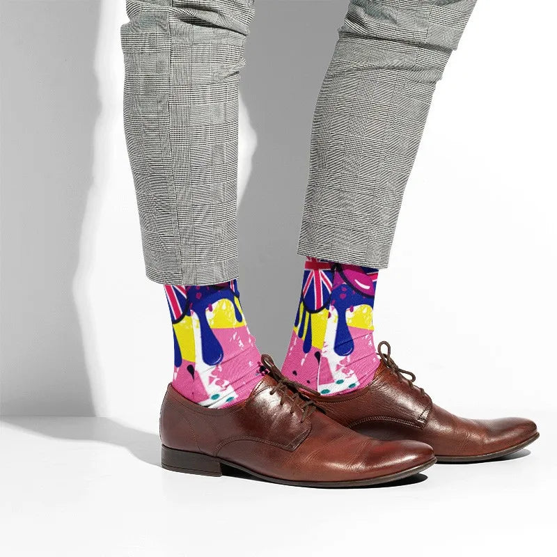1 Pairs Harajuku Funny Happy Kawaii Hip Hop Women Socks Casual Qme