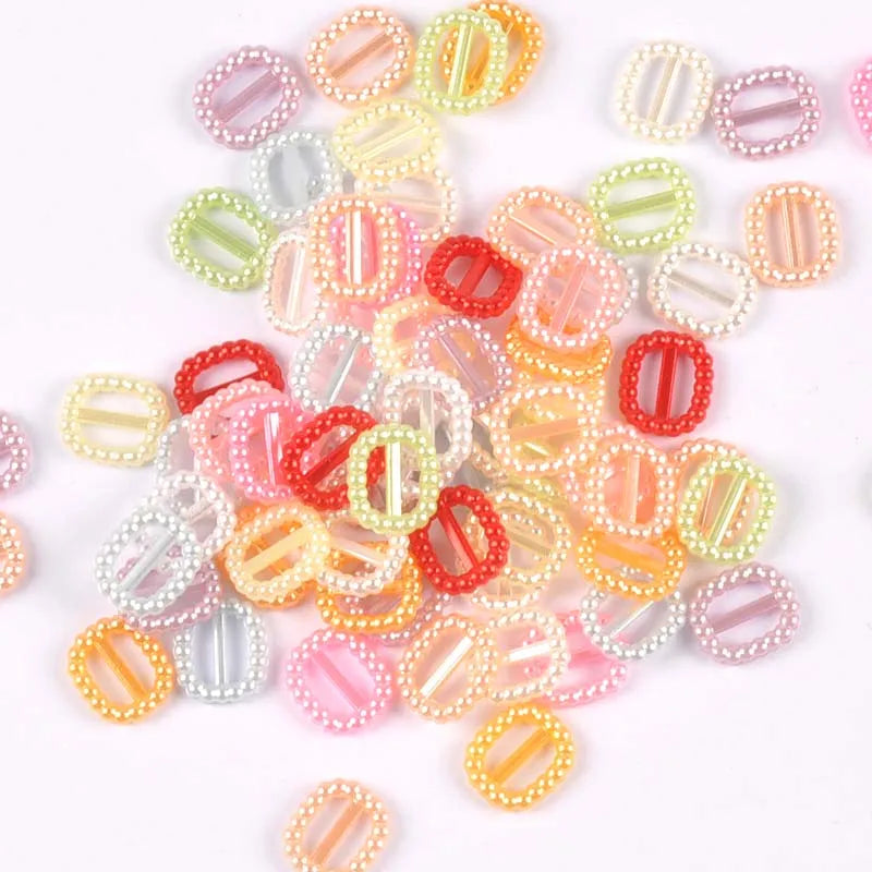 100Pcs Heart/Oval beads plastic Buckles sewing accessories Buckles for Hair DIY Jewelry Wedding Card Ribbon Decorative c2474 Qme