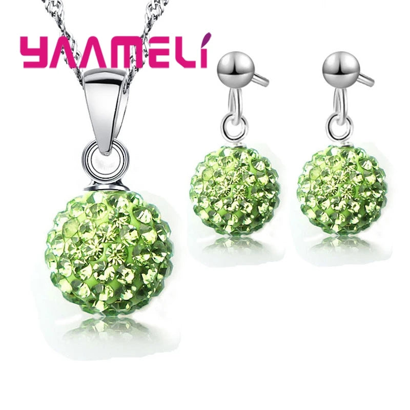 925 Sterling Silver Stamped Bridal Jewelry Sets Women Girls Wedding