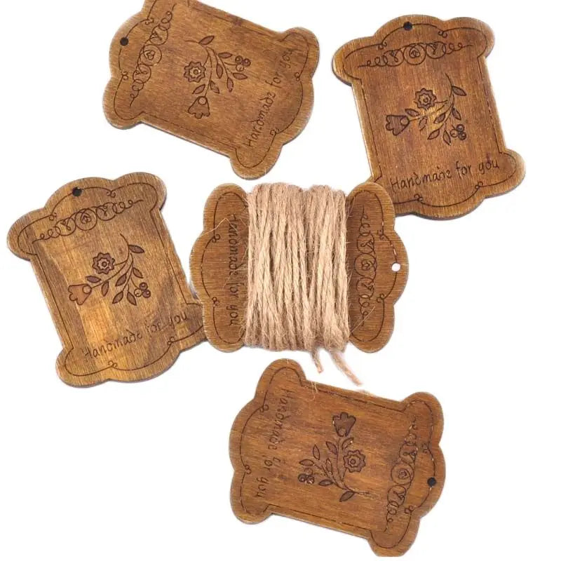 5Pcs/lot Flower Pattern Brown Wooden Bobbin Spools Cord Wire Sewing For Thread String Ribbons Reel Flat Spool Home Decor 68*53mm Qme