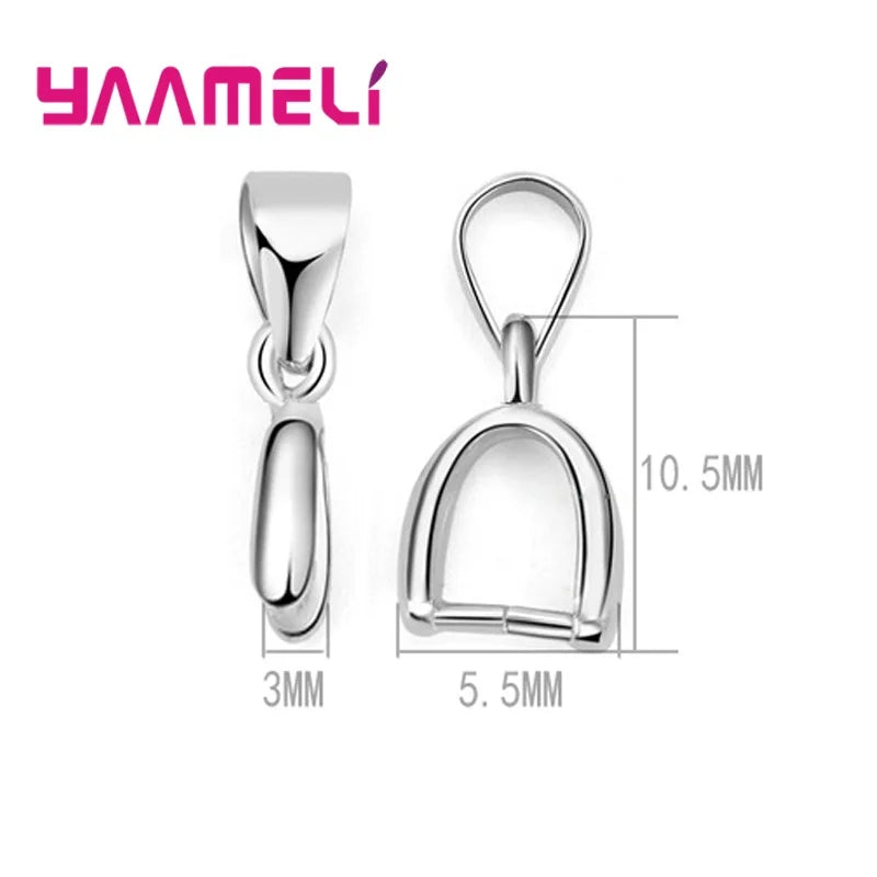 925 Sterling Silver Color DIY Handmade Jewelry Findings Pendant Pinch Bail Clasp Necklace Hook Clip Connector Fashion Accessory Qme