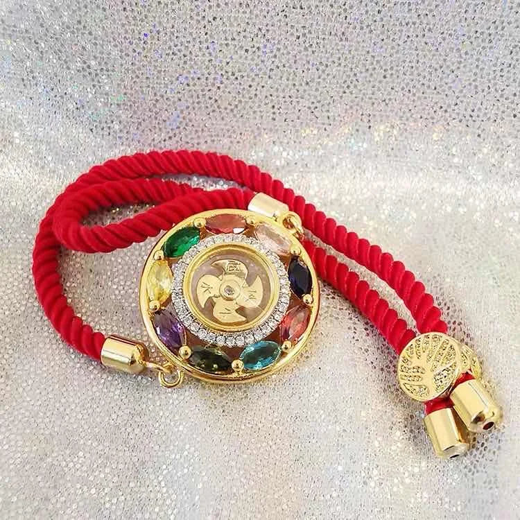 Longpo Temple breaks Tai Sui Red Rope Transfer Wheel Bracelet comes and goes when lucky. Bracelet can adjust men and women Qme