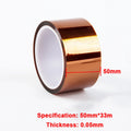 33M Gold High-Temperature Heat Resistant Adhesive Tape Polyimide 10-50MM Width No Residue for Masking Soldering Etc Qme 50mmX33m