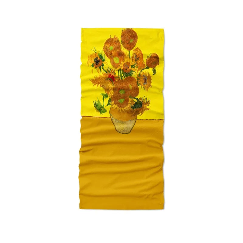 3D Printed Van Gogh Sunflower Oil Painting Art Hijab Scarf Men Women Qme style1 One Size China Mainland