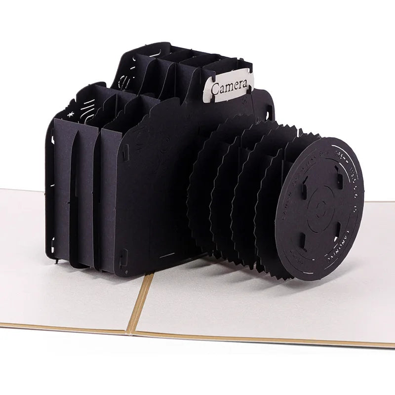 Camera Creative Art Retro Teacher's Day Greeting Card 3D Pop-Up Stereo Graduation Postcard Gift Birthday Thanksgiving Postcard Qme