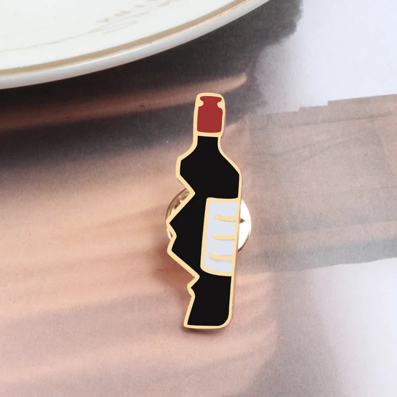 2pcs/set Broken Heart Wine Bottle Enamel Pins Fashion Love Brooch for Lover Denim Jackets Metal Badge Pin Backpack Jewelry Gifts Qme style 2
