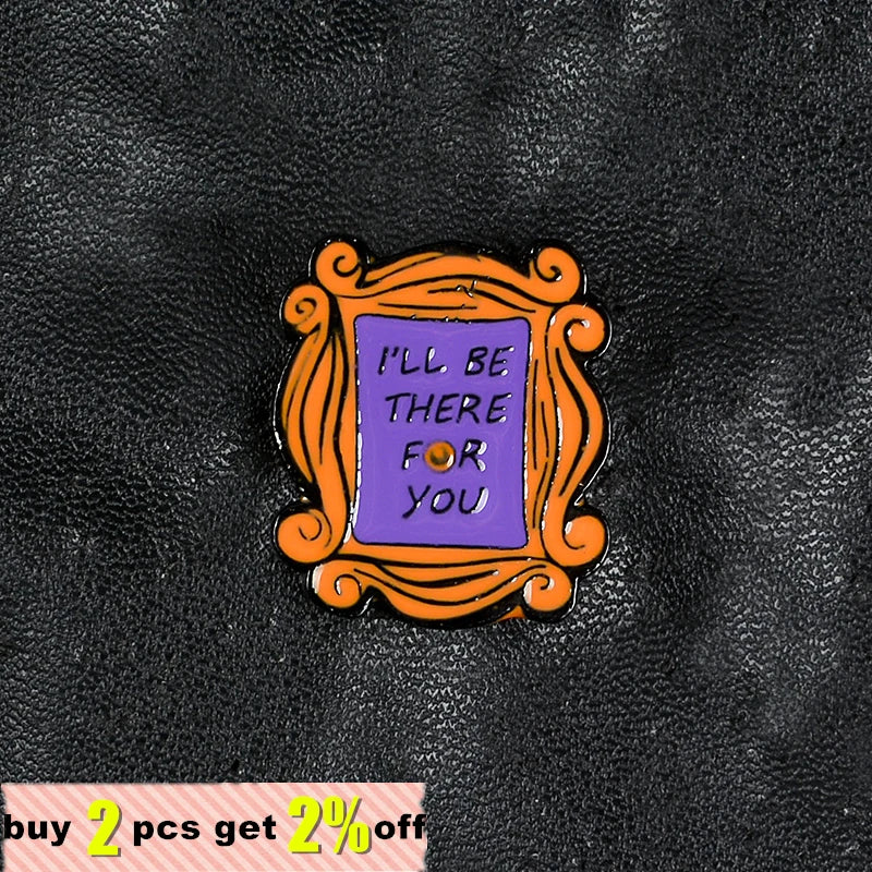 Friends Enamel Pin Custom Monica Apartament Door Brooches for Shirt Lapel Bag Old-school Badge Jewelry Friendship Gift Wholesale Qme