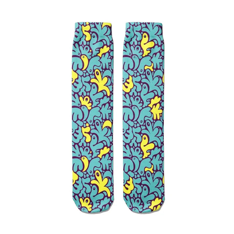 Women Happy Funny Socks 3D Print Abstract Art Cute Graffiti Candy Qme style6 One Size China Mainland