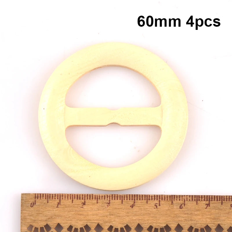 Wooden Round Ring Belt Buckle For Clothes Bag Accessories Apparel Garment Ornament Handmade DIY Accessories Windcoat Decor m2591 Qme 60mm 4pcs 3