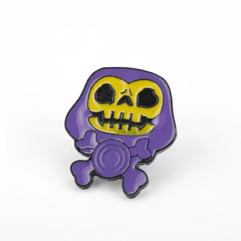 Skeletor Purple Hood Enamel Pins Master Universe Badge Brooch Bag Clothes Lapel Classic Cartoon Jewelry Halloween Gift Wholesale Qme style6