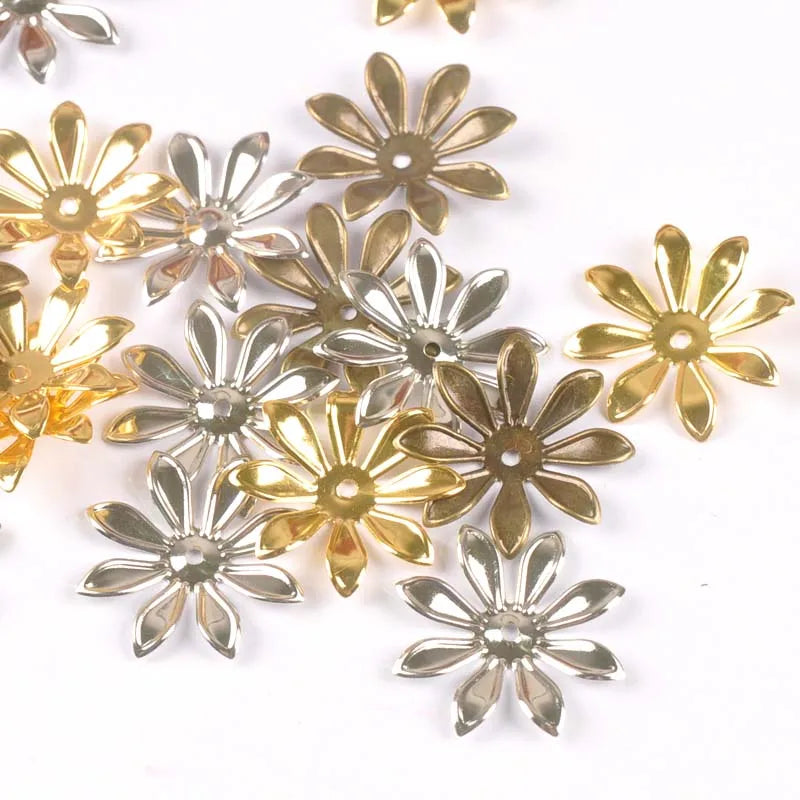 26mm 20pcs Gold Silver Bronze Flower Connectors Filigree Wraps For DIY Scrapbook Home Decor Embellishments Metal Crafts yk0771 Qme