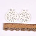 10pcs 32-35mm white Carved Christmas Ball Wood DIY Christmas Tree Ornament Wooden Scrapbooking Decoration Ornament m2263 Qme 2