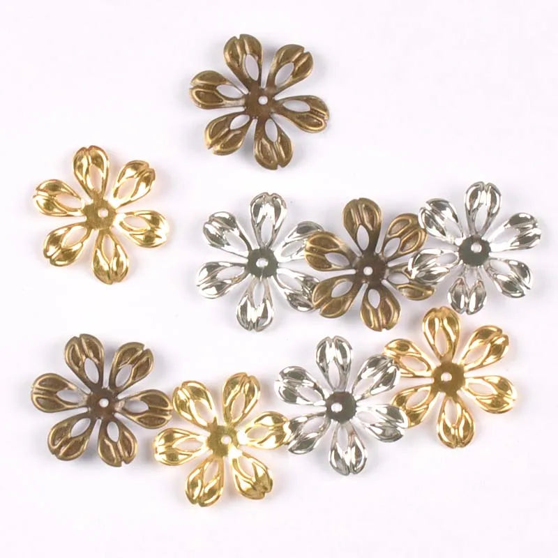 20pcs 10 Style Metal Crafts Wraps Filigree Flowers Connectors Embellishments For Scrapbooking DIY Home Decor Handicraft yk0762 Qme