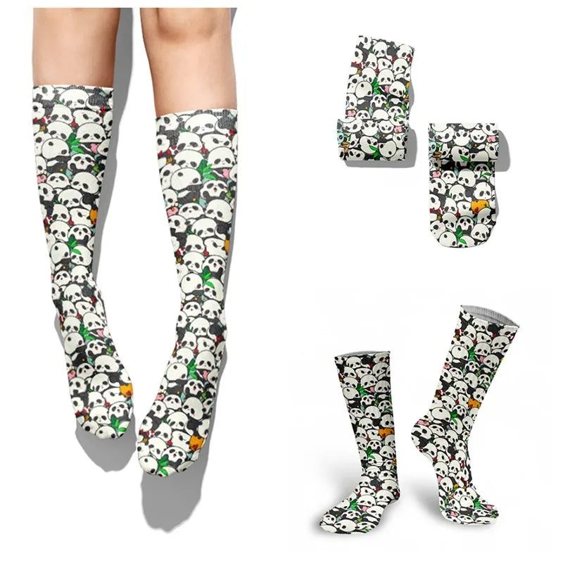 Funny Cute Printing Cartoons Panda Socks Unisex Animal Dog Cat Bear Qme