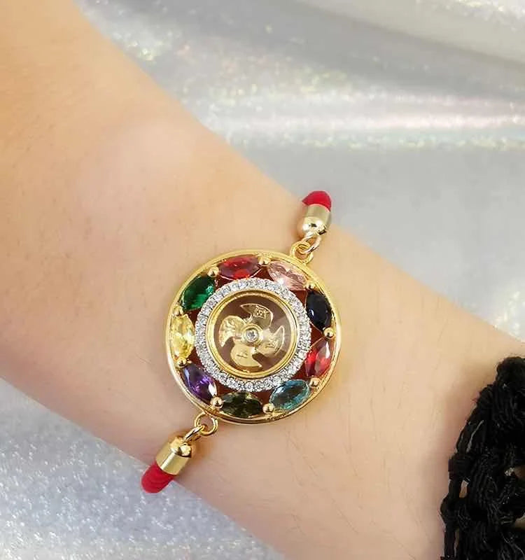 Longpo Temple breaks Tai Sui Red Rope Transfer Wheel Bracelet comes and goes when lucky. Bracelet can adjust men and women Qme