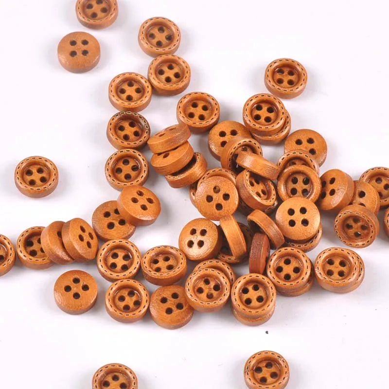 Multicolor Wood Decoration Buttons For DIY Sewing Clothing Accessories Scrapbook Crafts Supplies Home Decor 10mm 100pcs m2599 Qme 3 10mm