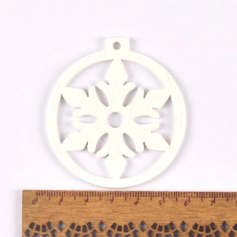 5pcs+1m hemp rope Wood Craft Home Christmas Decorations For Christmas trees Ornaments Hanging Pendants Christmas gift m2214 Qme 3