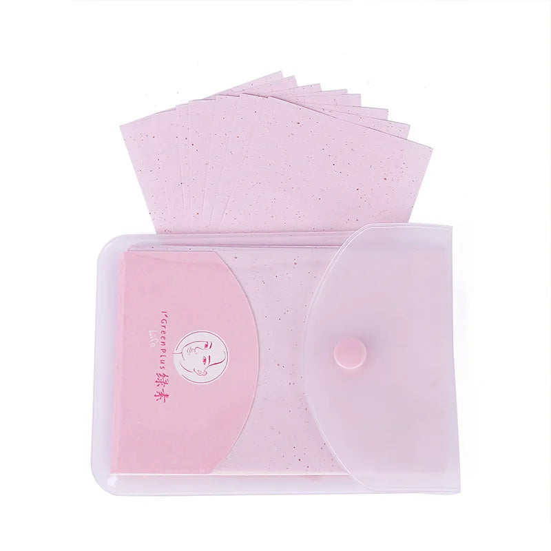 160Pcs Protable Facial Absorbent Paper Oil Control Wipes Green Tea Sheet Oily Face Blotting Matting Tissue Makeup Facial Clean Qme