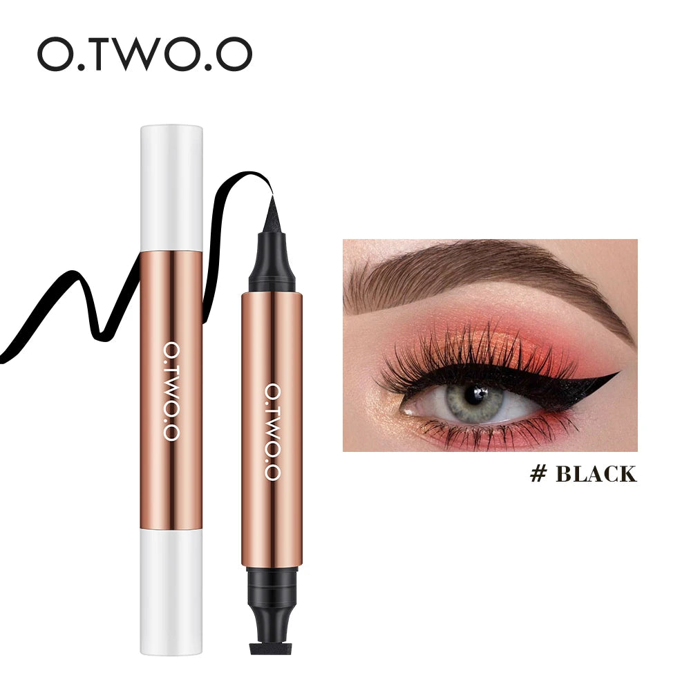 O TWO Eyeliner Stamp Black Liquid Pen Waterproof Fast Dry Qme Black Russian Federation