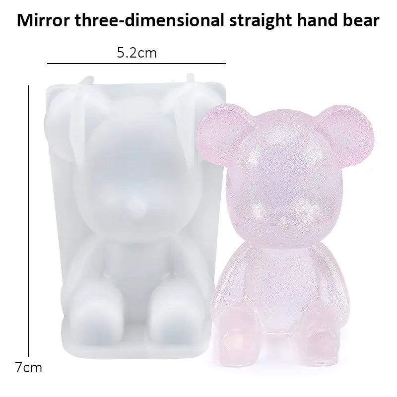 Stereoscopic Animal Resin Molds Silicone Bear Casting Molds Epoxy Resin Mold for Keychains DIY Handmade Resin Jewelry Supplies Qme Bear 5