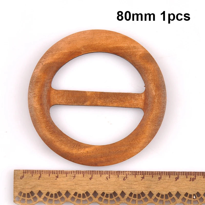 Wooden Round Ring Belt Buckle For Clothes Bag Accessories Apparel Garment Ornament Handmade DIY Accessories Windcoat Decor m2591 Qme 80mm 1pcs