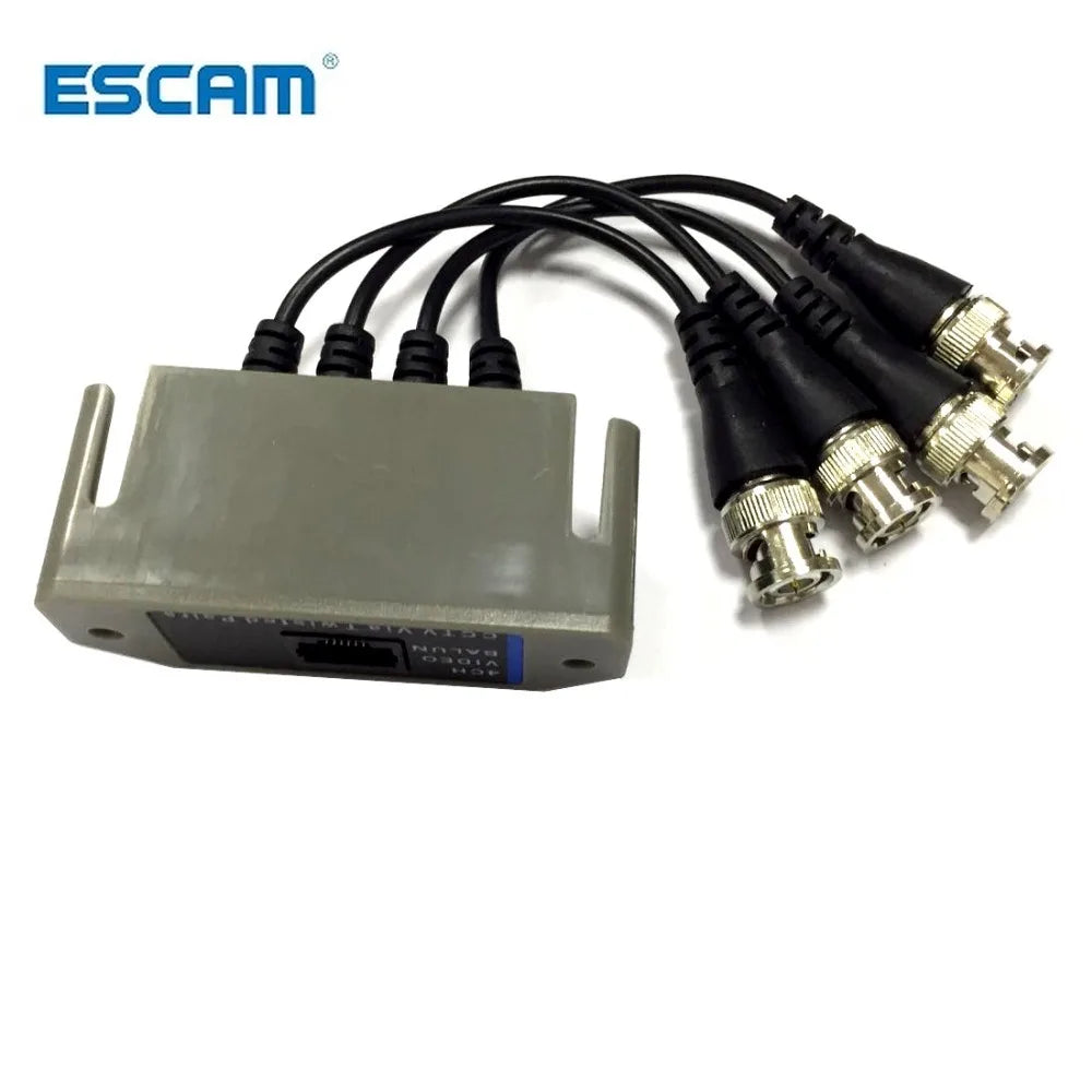 ESCAM 4CH HD Passive Video Balun Transceiver BNC To UTP RJ45 CCTV Via Twisted Pairs for AHD TVI CVI Camera DVR CCTV System Qme