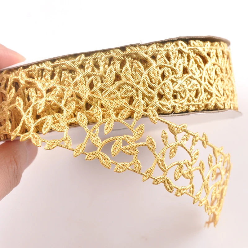 Width 3cm Leaf Lace Ribbons For DIY Embroidered Fabric Decoration Sewing Accessories Handmade Headdress Bow Gift Materials c2424 Qme