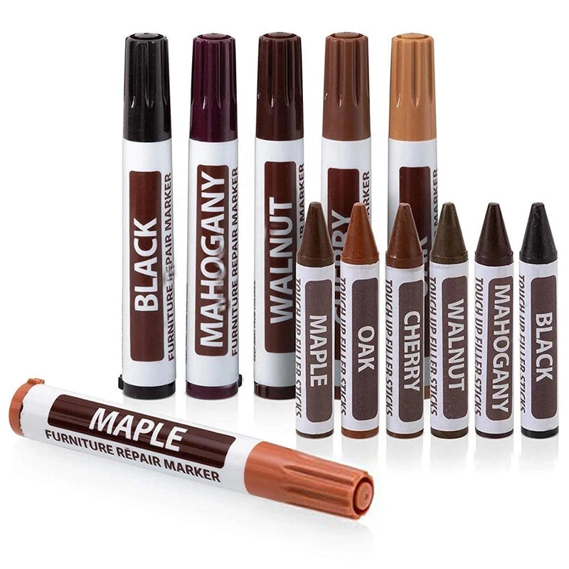 Furniture Markers Touch Up Wood Scratch Stain Repair 8 Felt Tip Wax Qme