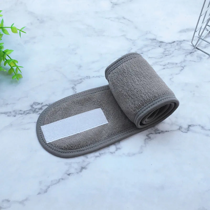 Head Bands Adjustable Wide Hairband Yoga Spa Bath Shower Makeup Wash Qme GRAY 60cm-8.5cm
