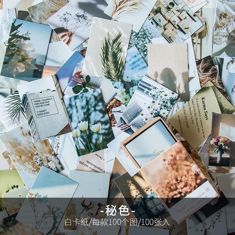 100pcs/Box Vintage Paper Kraft Cardstock Scrapbooking/Card Making/Journaling Project DIY Diary Decoration LOMO Card Van Gogh Qme C