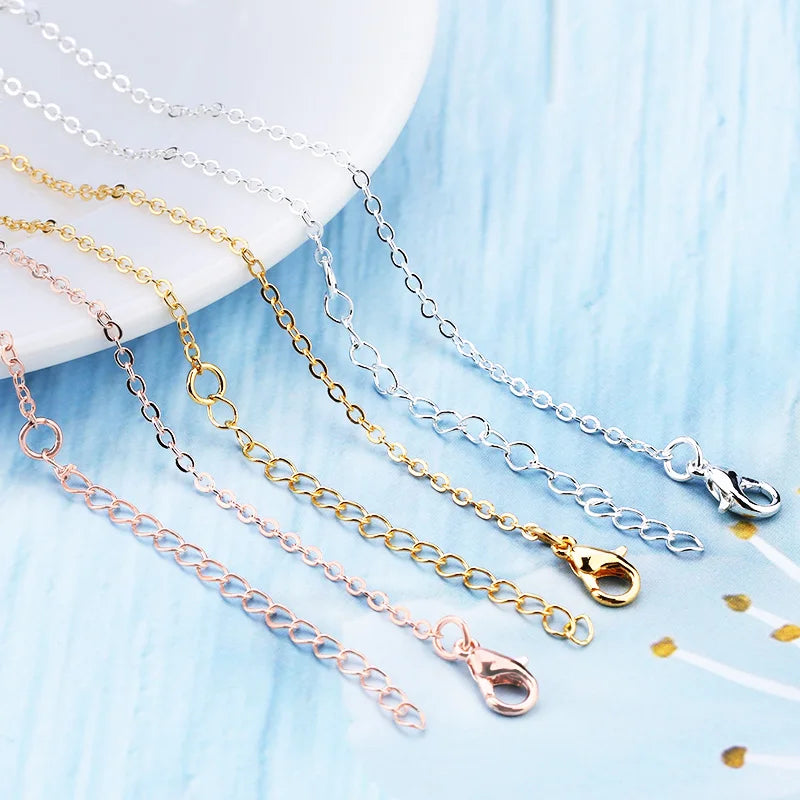 45cm/18inch Women Necklace Fashion Jewelry Accessories Copper Aberdeen Box Chain White K Cross Chain For DIY Jewelry Necklace Qme