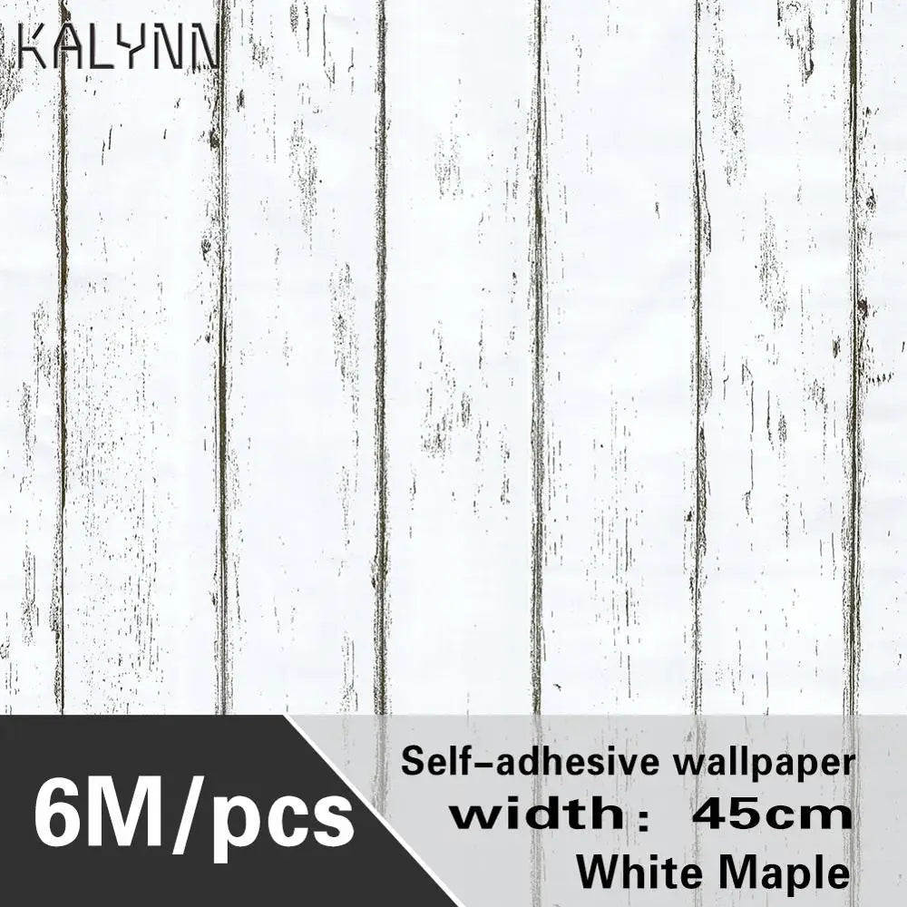 Vintage Imitation Wood Wallpaper Vertical Striped DIY Wall Paper Qme