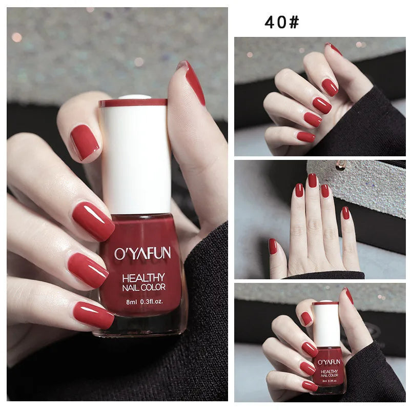 Nail Art Tearable Quick Dry Normal Without Lamp Nail Polish Glitter Sequins UV Varnish Matte Waterproof No-bake Nail Polish Qme 40