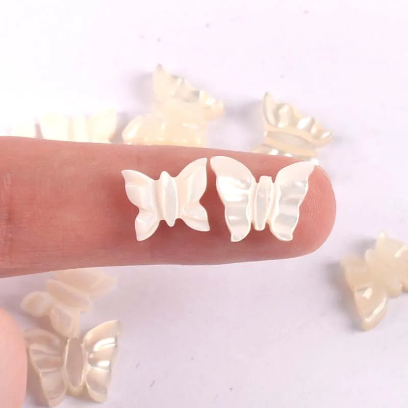 9-13mm 5Pcs Butterfly Pattern Natural Mother Of Pearl Shells Beads For Jewelry Making Earring Bracelet DIY Accessories tr0390 Qme