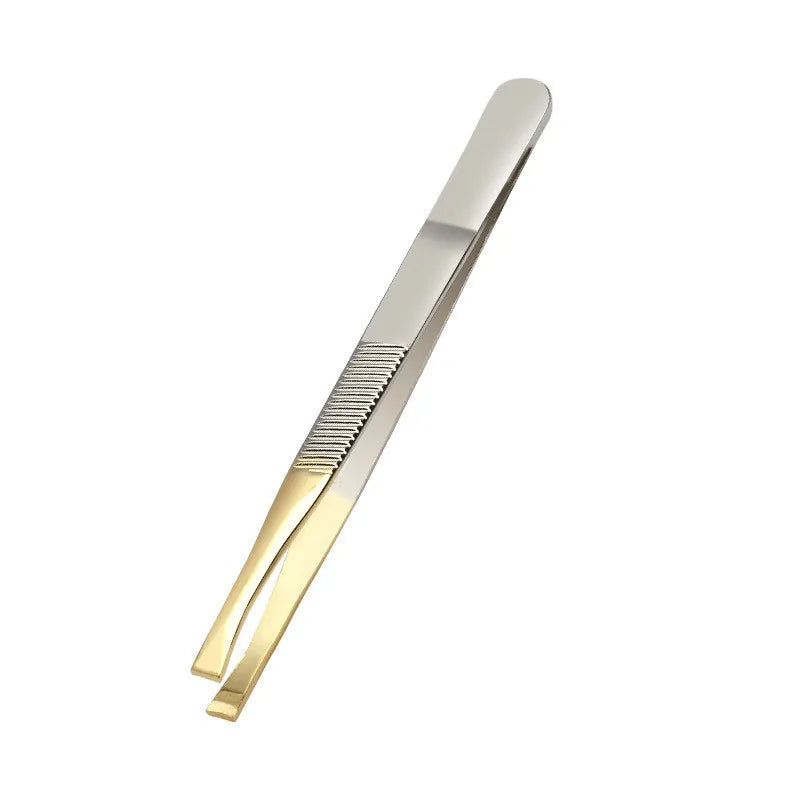 Eyebrow Tweezer Stainless Steel Beauty Clip Slant Tip Flat Tip Eyebrow Tweezer Clip for Eyebrow Trimming Face Hair Removal Tools Qme
