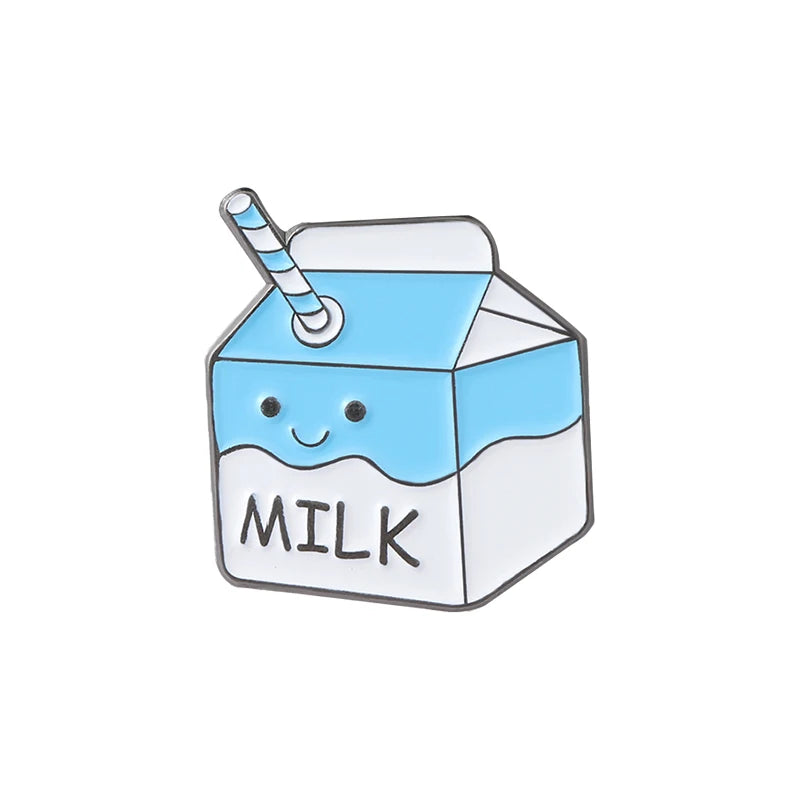 Cartoon Enamel Pin Food Badge Milk Coffee Bread Sandwich Brooches for Women Cute Backpacks Lapel Pin Jewelry Gift Wholesale Qme style 2