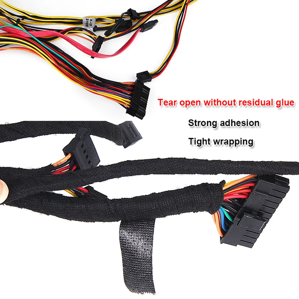 1-4pcs 15/25M High Temp Wire Harness Wrapping Tape Self-Adhesive Automotive Wiring Harness Fabric Tape for Car Noise Damping Qme