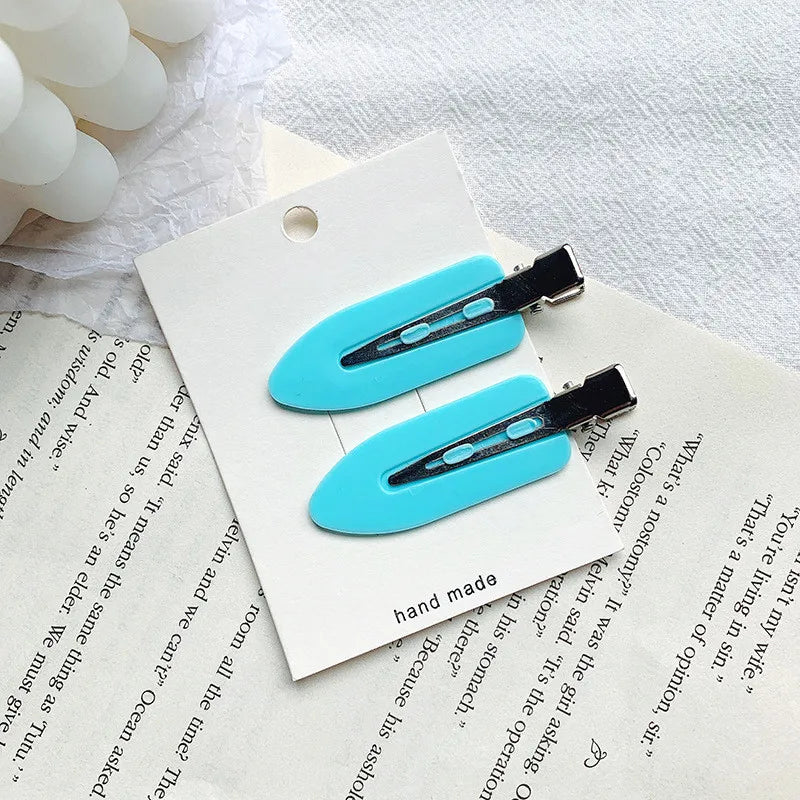 4/2pcs No Bend Seamless Hair Clips Side Bangs Fix Fringe Barrette Makeup Washing Face Accessories Women Girls Styling Hairpins Qme 2pcs-Blue