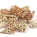 20pcs Wooden Ornament Book Corner Protector DIY Crafts Home Decoration Box Book Scrapbook Album Corner Wood Slices 27x27mm m1903 Qme m1903-2