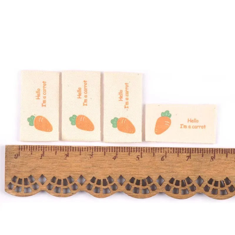 50Pcs Fruits Printed Cherry/Grape/Strawberry Labels Sewing Accessories Washable Care Bags Clothes Handmade Crafts Garment Tags Qme 3