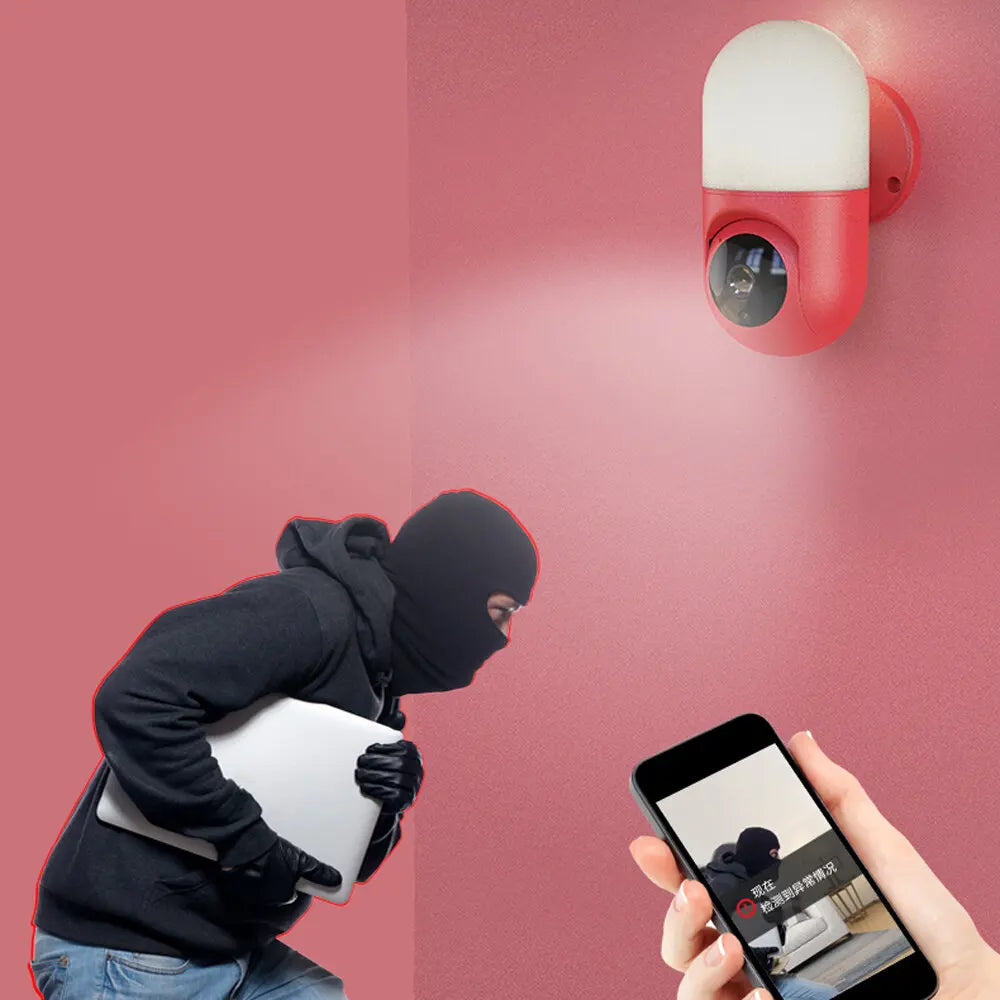ESCAM 2MP 1080P HD Smart WIFI IP Camera with Wall Lamp PTZ Night Vision Voice Intercom Yoosee APP Remote Security Monitor Qme