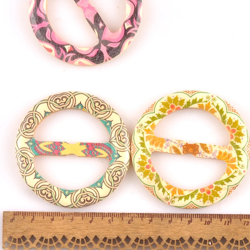 Wooden Round Ring Belt Buckle For Clothes Bag Accessories Apparel Garment Ornament Handmade DIY Accessories Windcoat Decor m2591 Qme