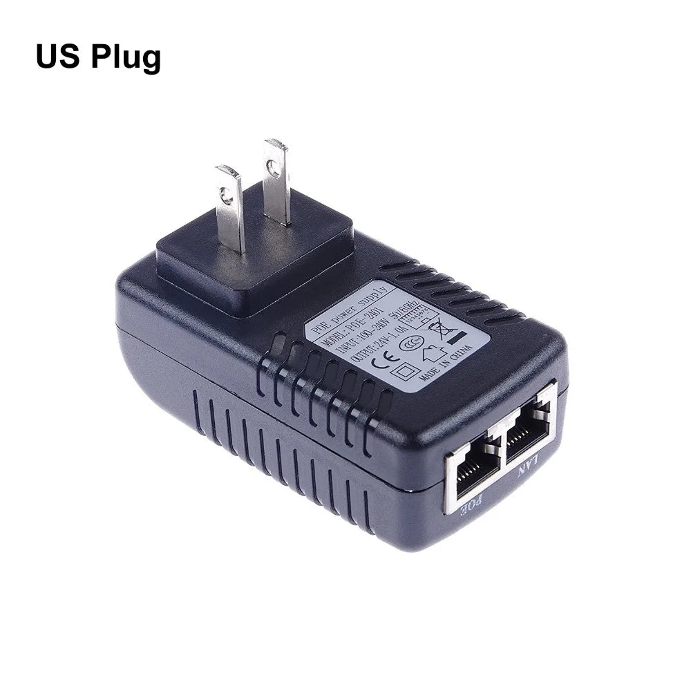 ESCAM DC24V 1A 24W POE Injector for CCTV IP Camera injector Switch Ethernet Adapter EU/US/UK/AU Standard Optional Qme