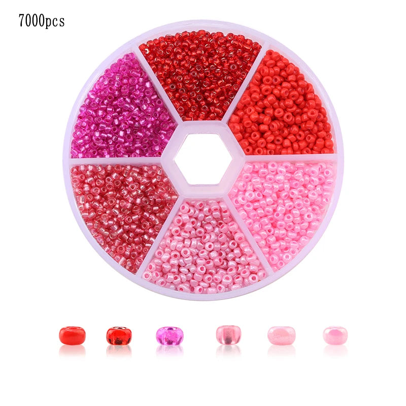 Brand New 2mm Gradient Seed Beads Kit For Jewelry Making Glass Jewelry Beads For Needlework Craft Necklace Bracelet Handmade DIY Qme Pink gradient 2MM
